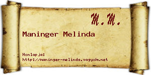 Maninger Melinda névjegykártya